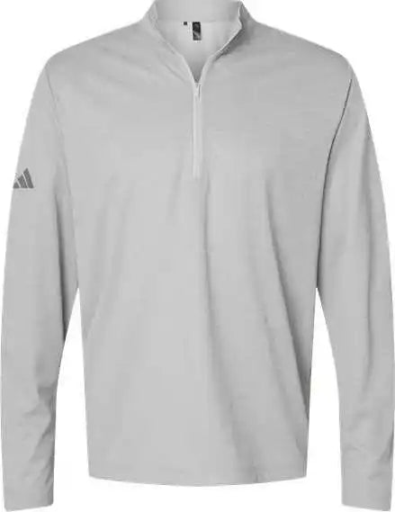 Adidas A593 Space Dyed Quarter-zip Pullover - Gray one Heather