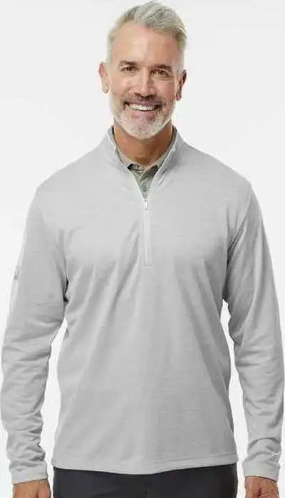 Adidas A593 Space Dyed Quarter-zip Pullover - Gray one Heather