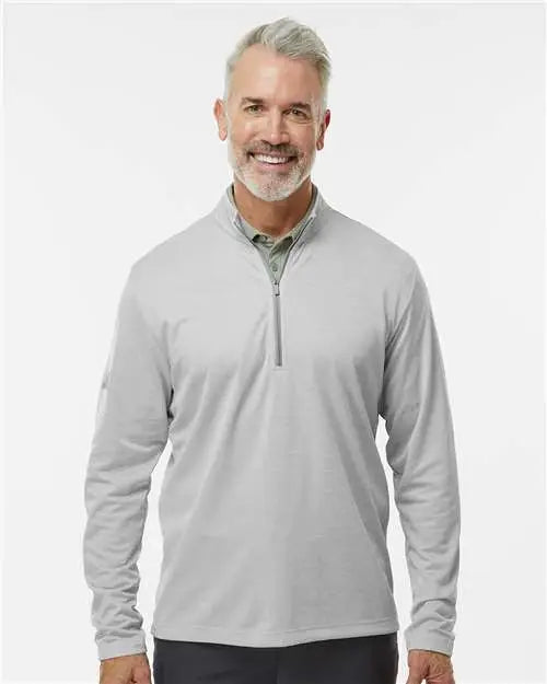 Adidas A593 Space Dyed Quarter-zip Pullover - Gray one Heather