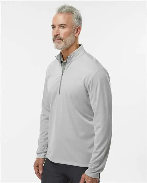 Adidas A593 Space Dyed Quarter-zip Pullover - Gray one Heather