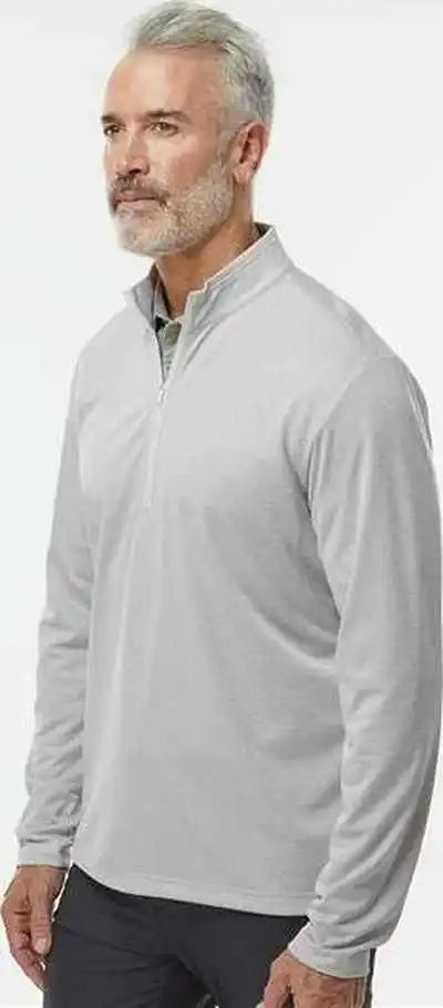 Adidas A593 Space Dyed Quarter-zip Pullover - Gray one Heather
