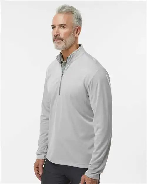 Adidas A593 Space Dyed Quarter-zip Pullover - Grey one Heather