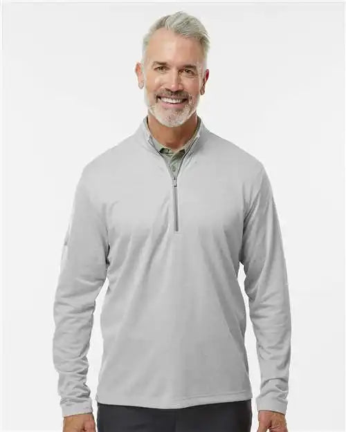 Adidas A593 Space Dyed Quarter-zip Pullover - Grey one Heather