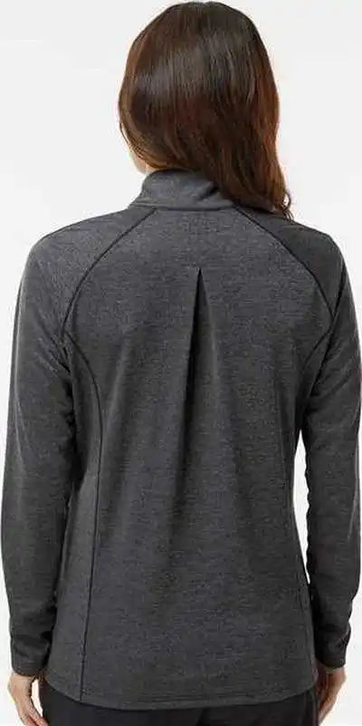 Adidas A594 Women’s Space Dyed Quarter-zip Pullover - Black Melange