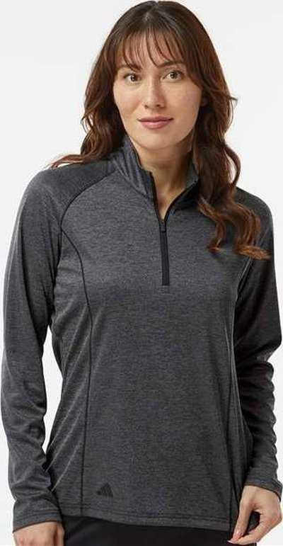 Adidas A594 Women’s Space Dyed Quarter-zip Pullover - Black Melange