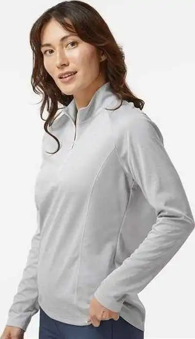 Adidas A594 Women’s Space Dyed Quarter-zip Pullover - Gray one Heather