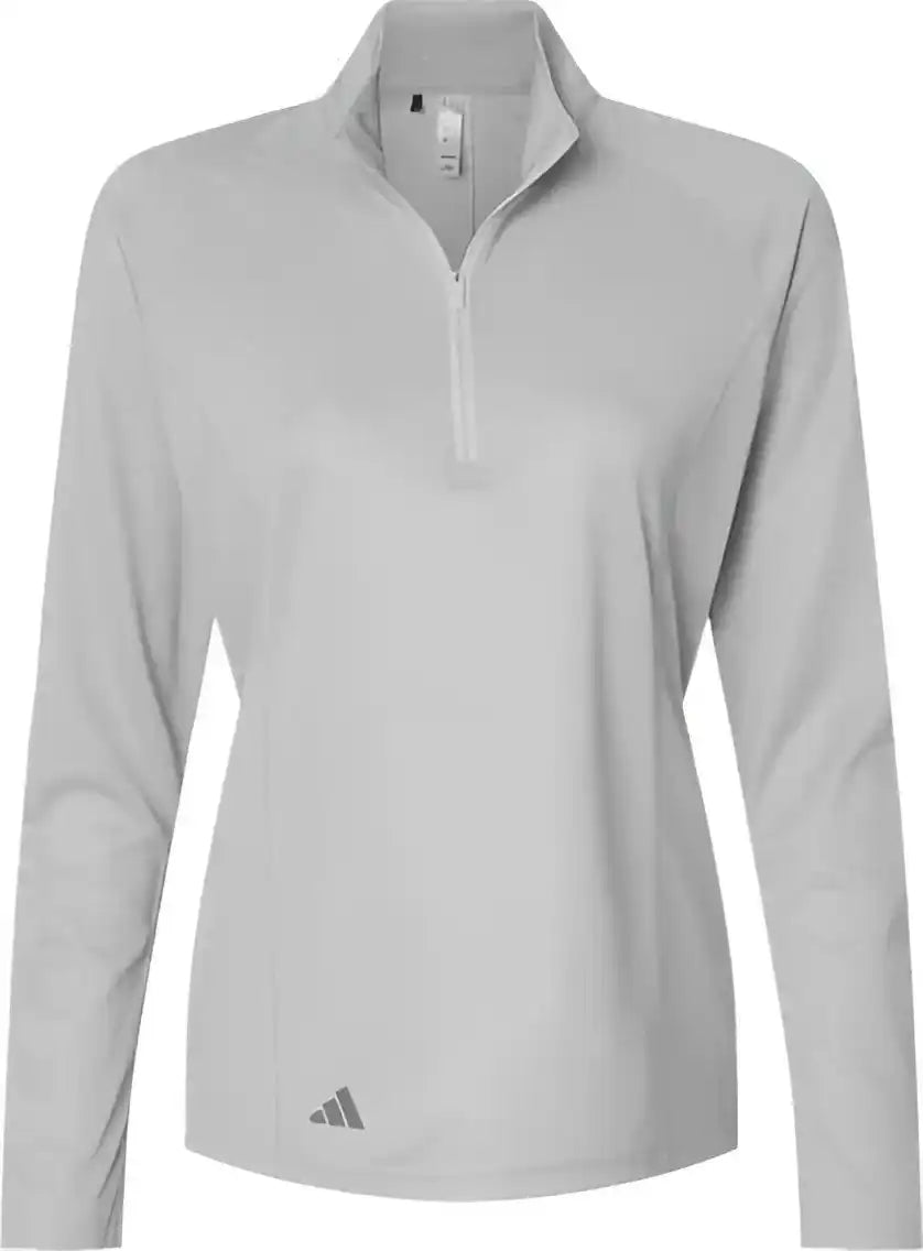 Adidas A594 Women’s Space Dyed Quarter Zip Pullover Gray one Heather