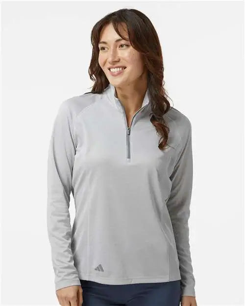 Adidas A594 Women’s Space Dyed Quarter-zip Pullover - Grey one Heather