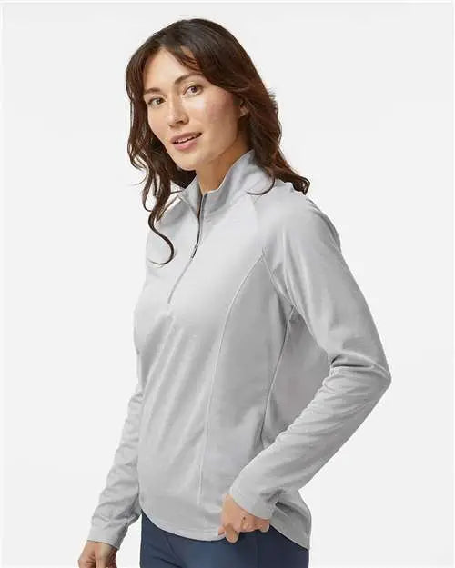 Adidas A594 Women’s Space Dyed Quarter-zip Pullover - Grey one Heather
