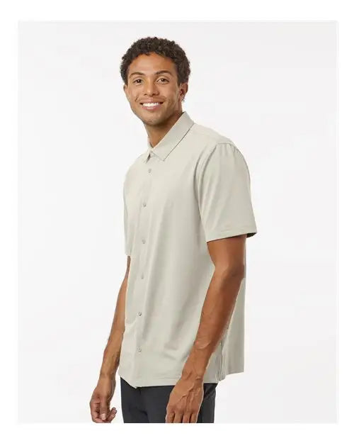 Adidas A595 Button Down Short Sleeve Shirt - Alumina