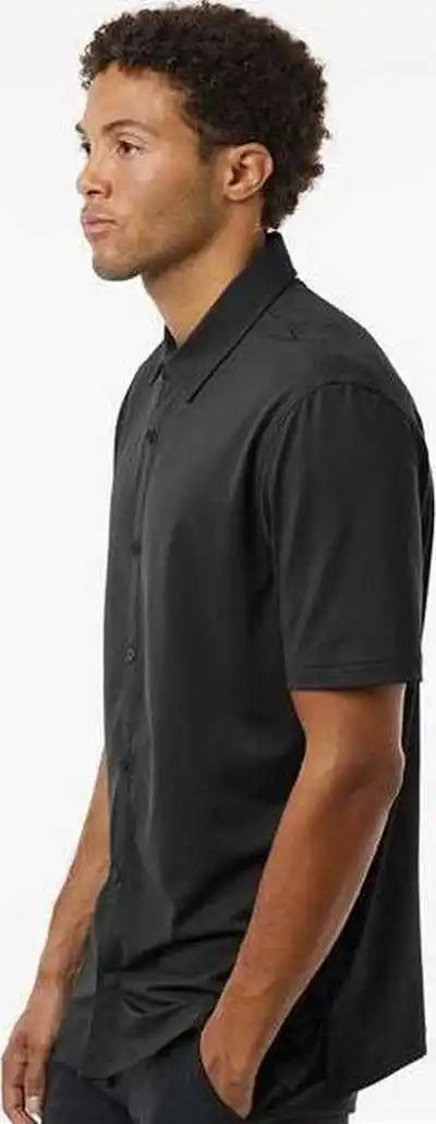 Adidas A595 Button Down Short Sleeve Shirt - Black