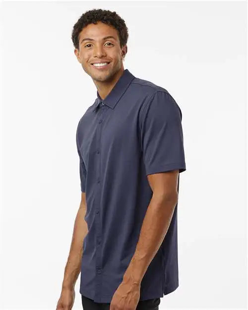 Adidas A595 Button Down Short Sleeve Shirt - Shadow Navy