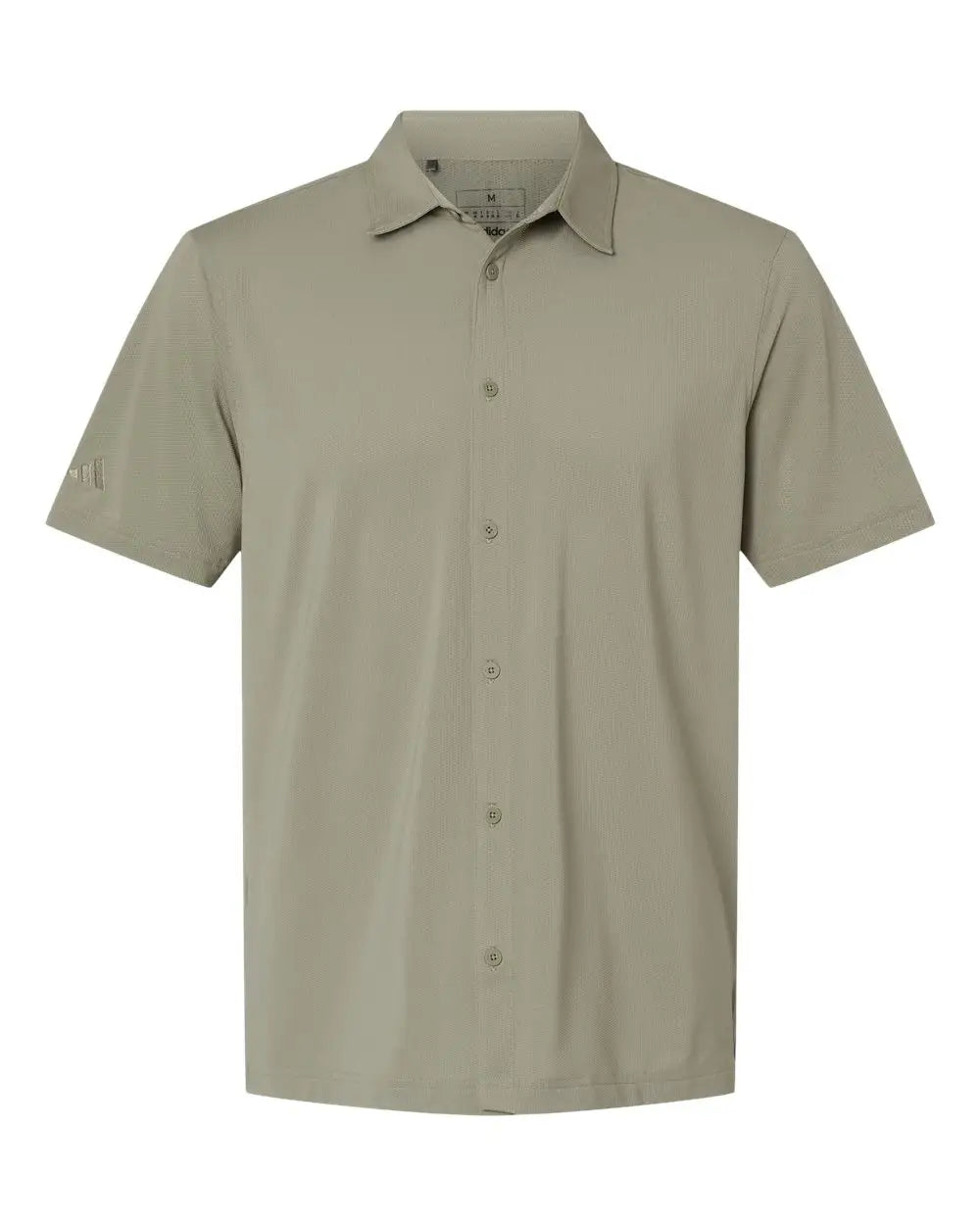 Adidas A595 Button Down Short Sleeve Shirt - Silver Pebble