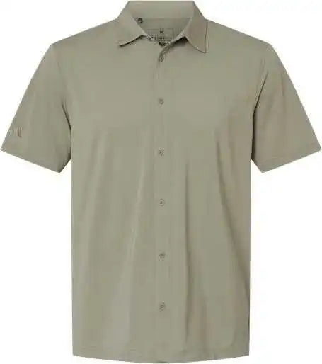 Adidas A595 Button Down Short Sleeve Shirt - Silver Pebble