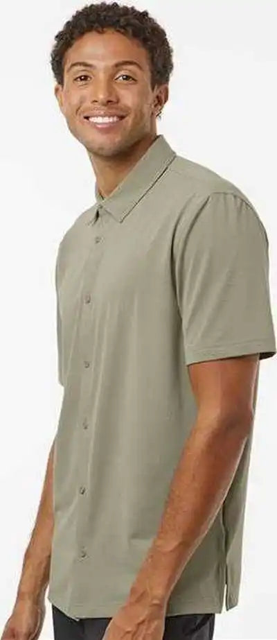 Adidas A595 Button Down Short Sleeve Shirt - Silver Pebble