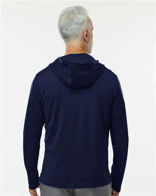Adidas A596 Lightweight Performance Quarter-zip Hooded Pullover - Collegiate Navy