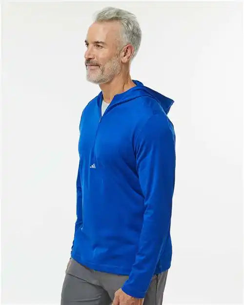 Adidas A596 Lightweight Performance Quarter-zip Hooded Pullover - Collegiate Royal