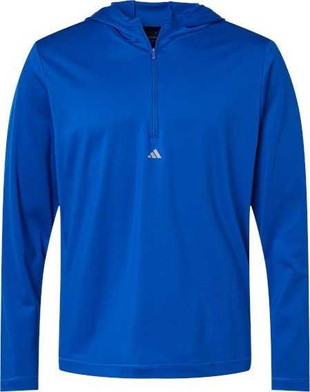 Adidas A596 Lightweight Performance Quarter-zip Hooded Pullover - Collegiate Royal