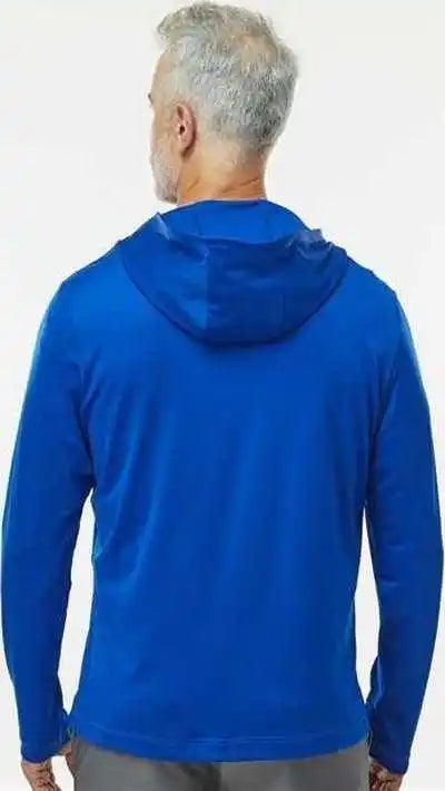 Adidas A596 Lightweight Performance Quarter Zip Hooded Pullover Collegiate Royal