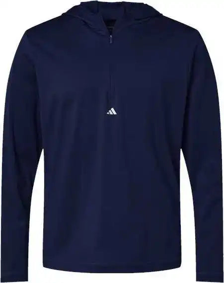 Adidas A596 Lightweight Performance Quarter-zip Hooded Pullover - Collegiate Navy
