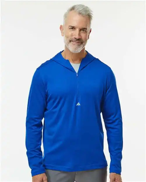 Adidas A596 Lightweight Performance Quarter-zip Hooded Pullover - Collegiate Royal