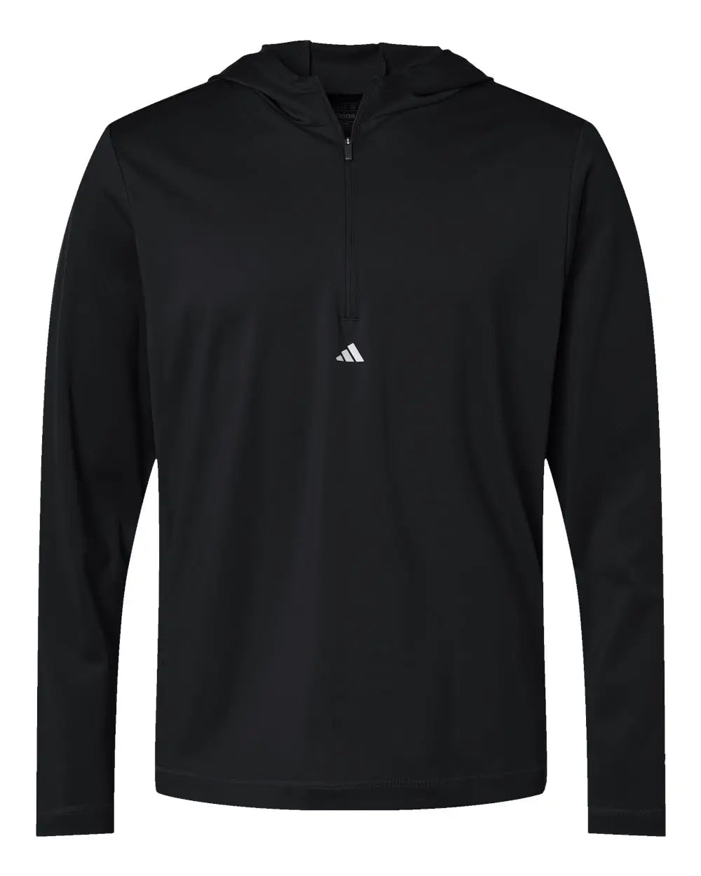 Adidas A596 Lightweight Performance Quarter-zip Hooded Pullover - Black - Xs