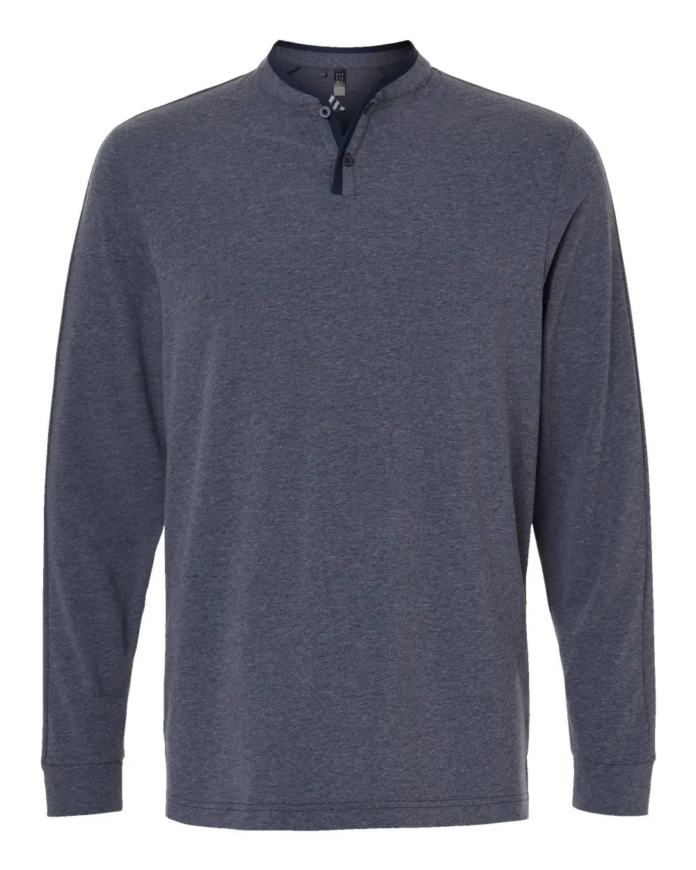 Adidas A597 Henley Long Sleeve T-shirt - Collegiate Navy Melange