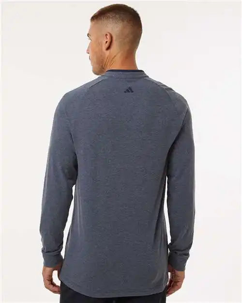 Adidas A597 Henley Long Sleeve T-shirt - Collegiate Navy Melange