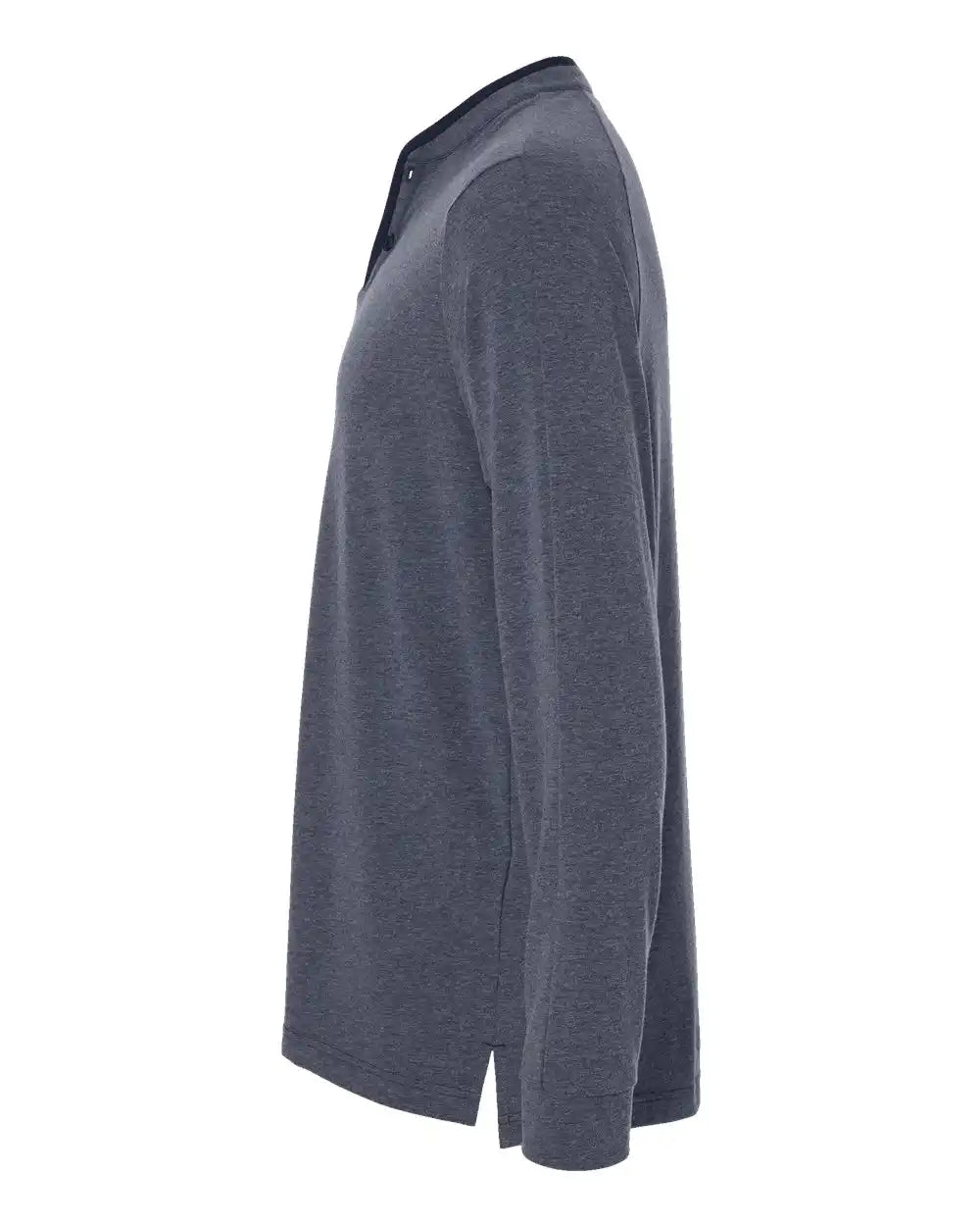 Adidas A597 Henley Long Sleeve T-shirt - Collegiate Navy Melange