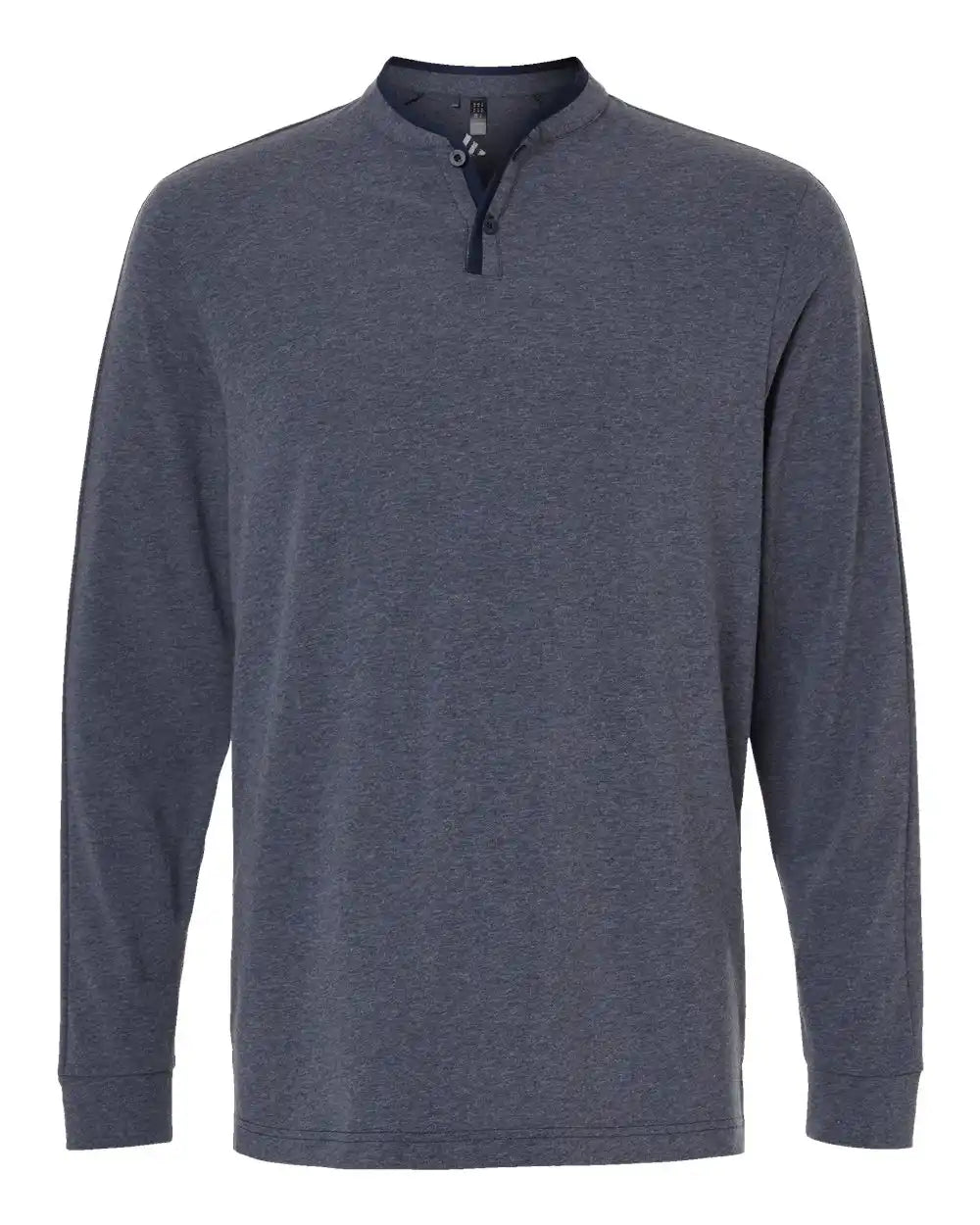 Adidas A597 Henley Long Sleeve T-shirt - Collegiate Navy Melange - s