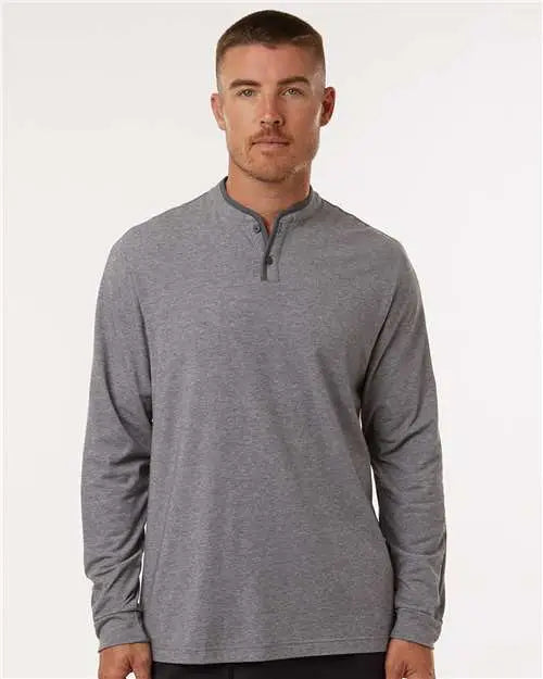 Adidas A597 Henley Long Sleeve T-shirt - Grey Five Melange