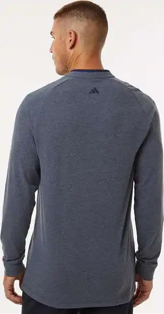 Adidas A597 Henley Long Sleeve Tee Collegiate Navy Melange