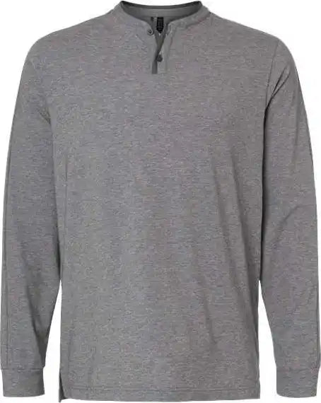 Adidas A597 Henley Long Sleeve Tee Gray Five Melange