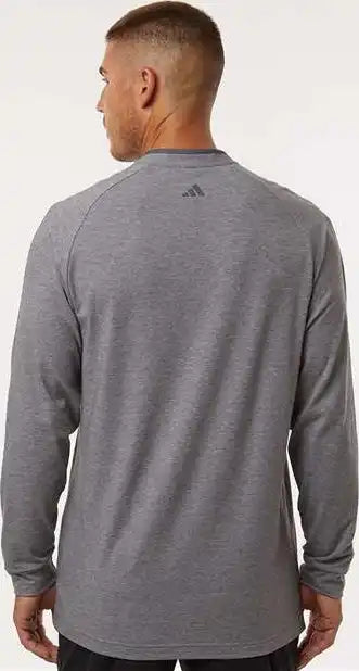 Adidas A597 Henley Long Sleeve Tee - Grey Five Melange