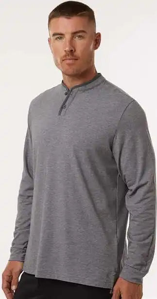 Adidas A597 Henley Long Sleeve Tee - Grey Five Melange