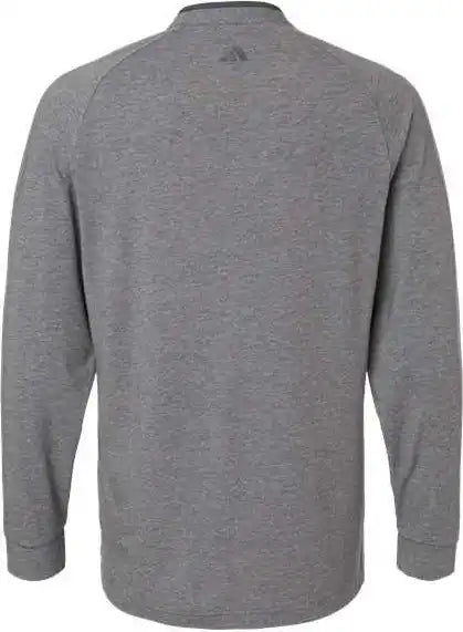 Adidas A597 Henley Long Sleeve Tee - Grey Five Melange