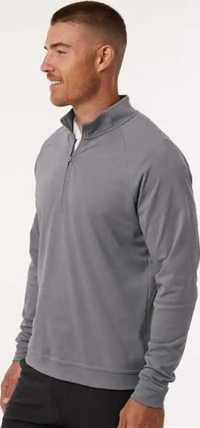 Adidas A598 Club Quarter Zip Pullover Gray Three