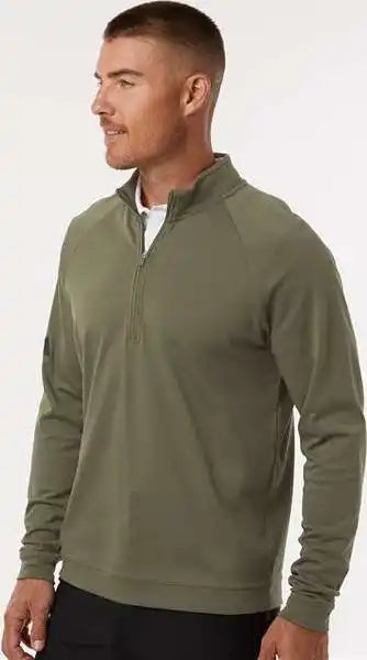 Adidas A598 Club Quarter-zip Pullover - Olive Strata