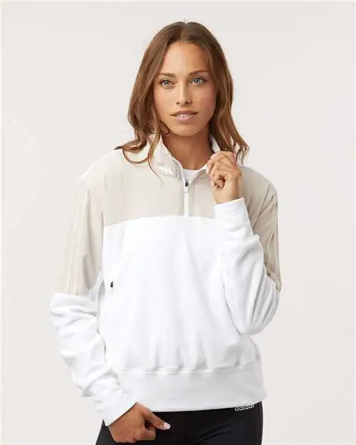 Adidas A601 Women’s Fleece Quarter-zip Pullover - Alumina