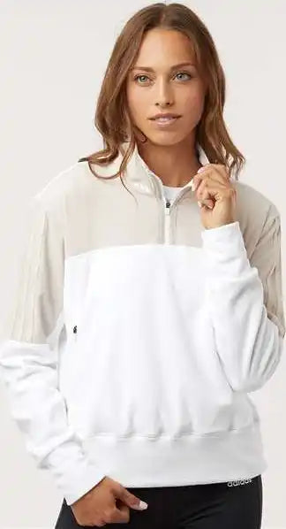 Adidas A601 Women’s Fleece Quarter-zip Pullover - Alumina