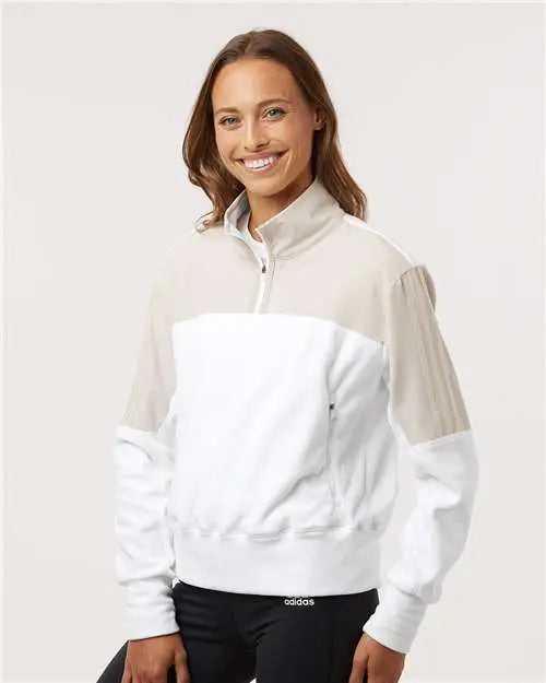 Adidas A601 Women’s Fleece Quarter-zip Pullover - Alumina
