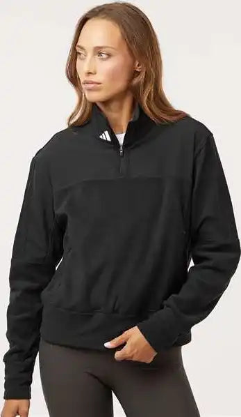 Adidas A601 Women’s Fleece Quarter Zip Pullover Black