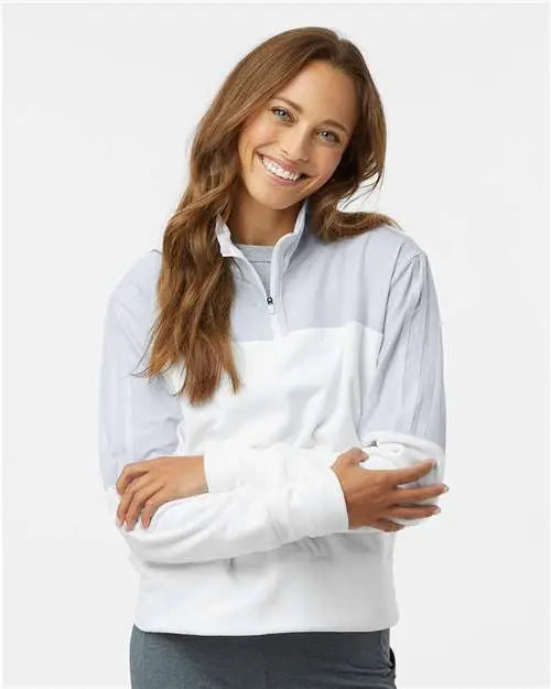 Adidas A601 Women’s Fleece Quarter-zip Pullover - Halo Blue