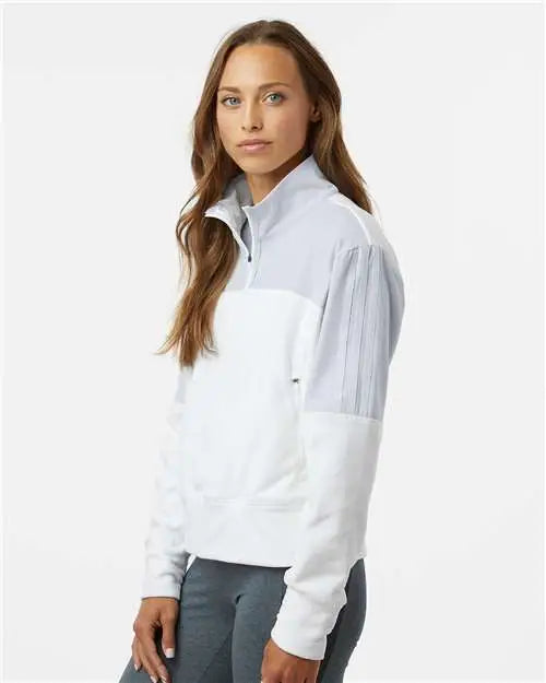 Adidas A601 Women’s Fleece Quarter-zip Pullover - Halo Blue