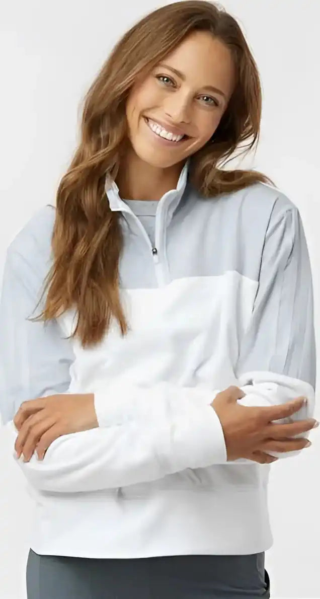 Adidas A601 Women’s Fleece Quarter Zip Pullover Halo Blue