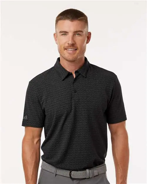 Adidas A702 Printed Blend Polo - Black
