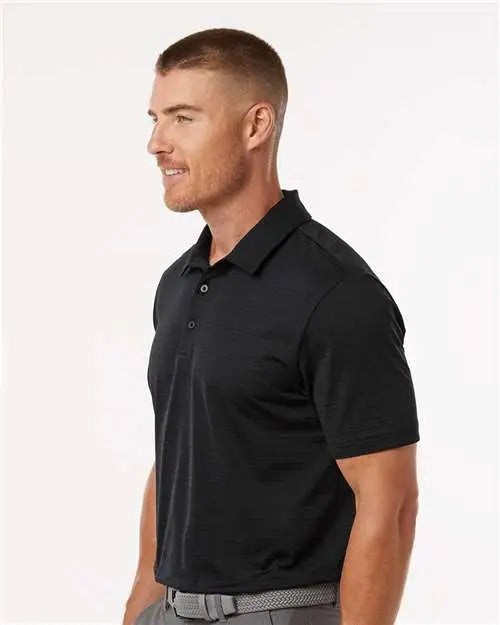 Adidas A704 Textured Stripe Polo - Black