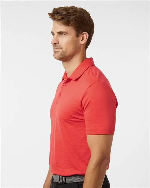 Adidas A704 Textured Stripe Polo - Bright Red