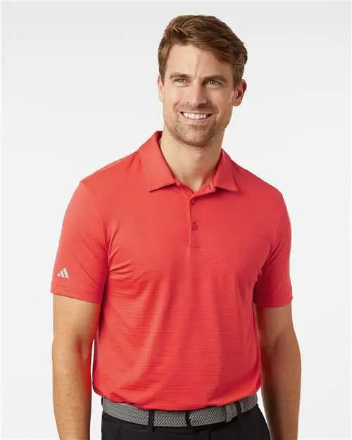 Adidas A704 Textured Stripe Polo - Bright Red