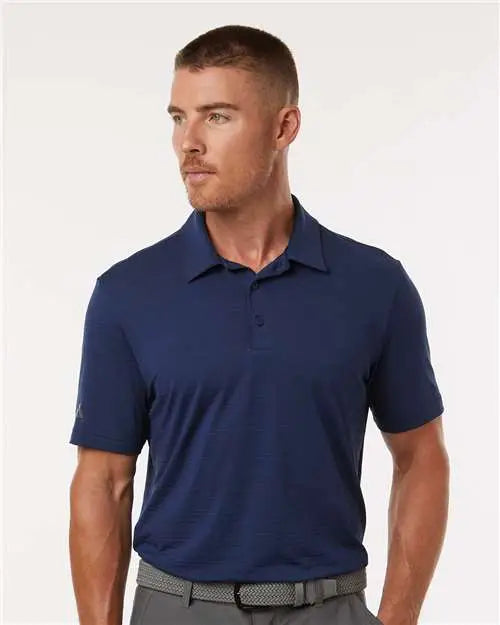 Adidas A704 Textured Stripe Polo - Dark Blue